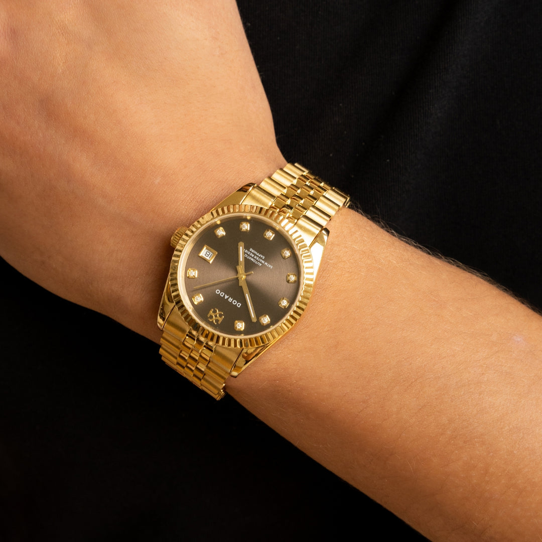 DORADO Gold Timeless Watch - Chocolate