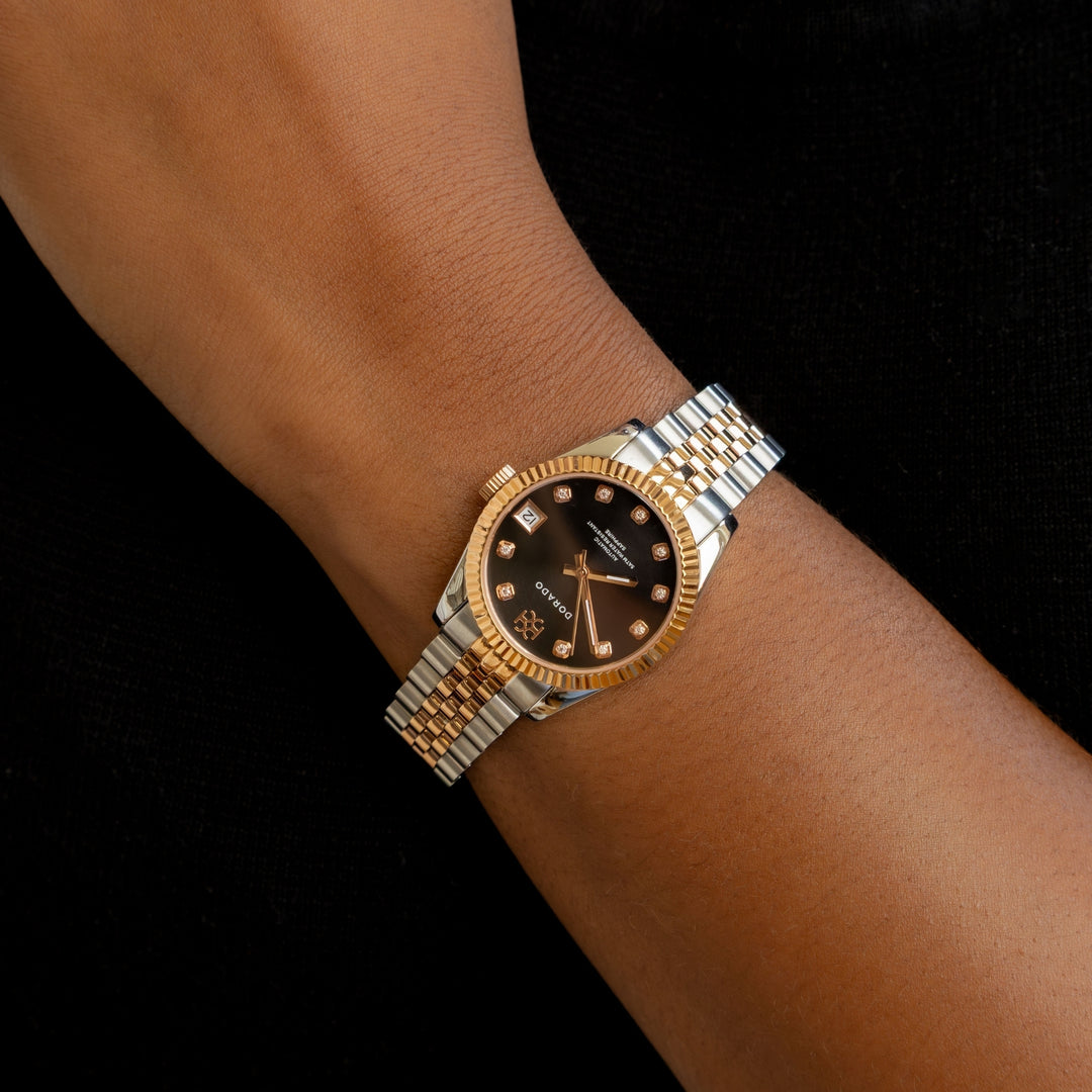 DORADO Rose Two Tone Timeless Watch - Black