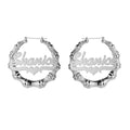 Double Plated Bamboo Name Hoop Earrings