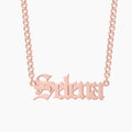 Gothic Name Necklace w/ Cuban Chain