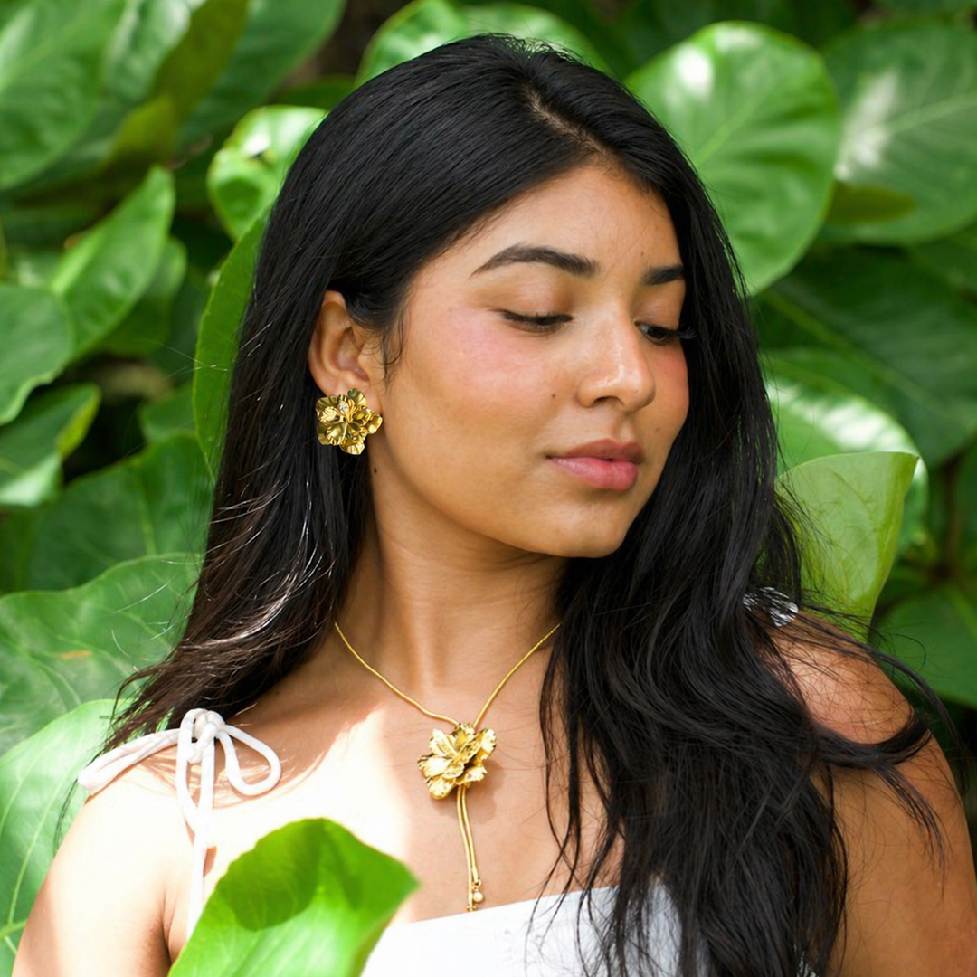 Hibiscus Petal Earrings |  by DORADO