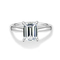 Emerald Cut Moissanite Engagement Ring With Hidden Halo | Engagement Ring by DORADO