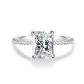 Radiant Cut Moissanite Engagement Ring With Eternity Band | Engagement Ring by DORADO