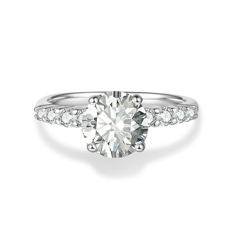 Classic Shared-Prong Round Cut Moissanite Engagement Ring | Engagement Ring by DORADO