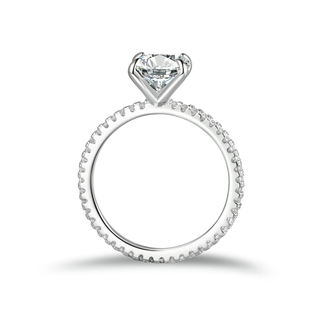 Radiant Cut Moissanite Engagement Ring With Eternity Band | Engagement Ring by DORADO