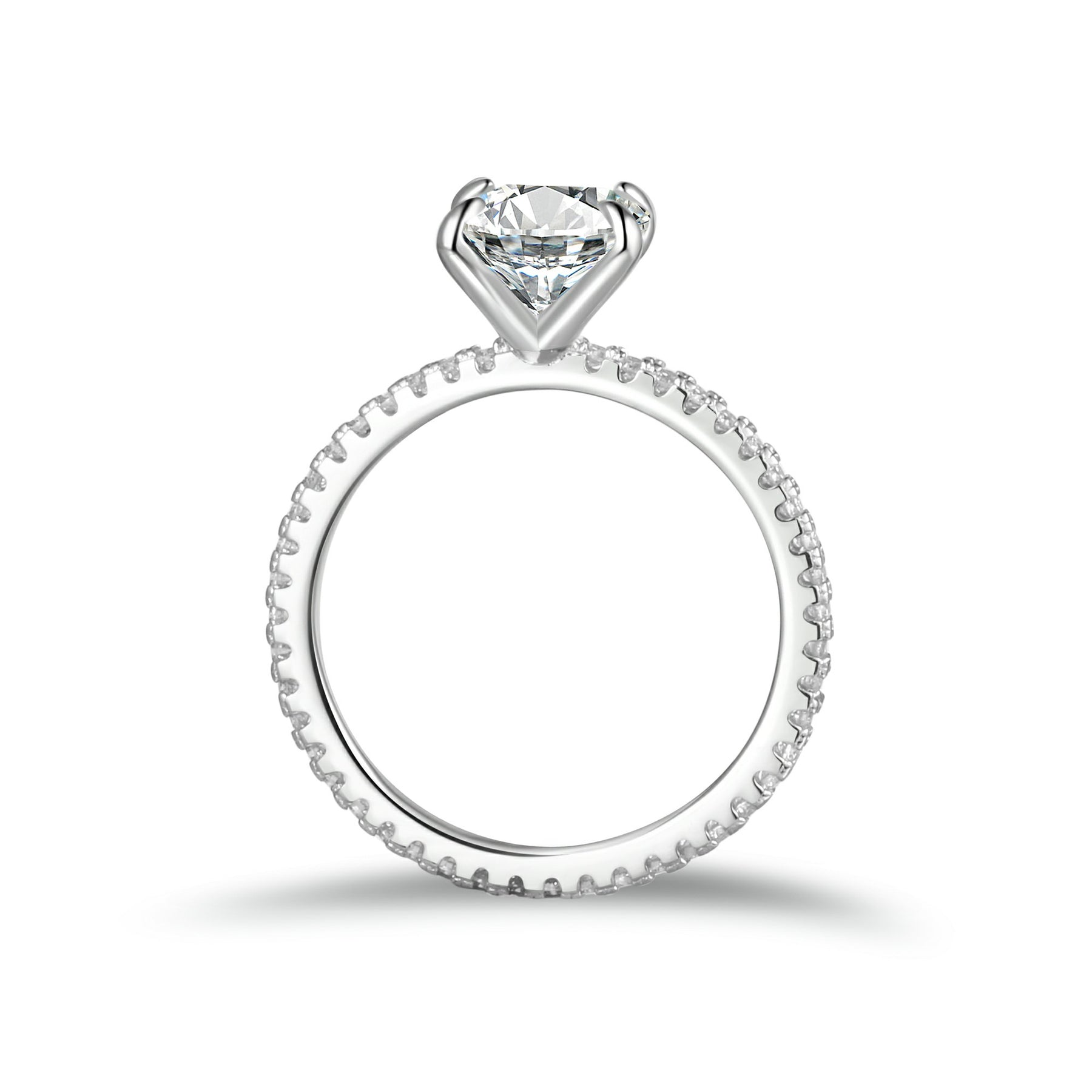 Radiant Cut Moissanite Engagement Ring With Eternity Band | Engagement Ring by DORADO