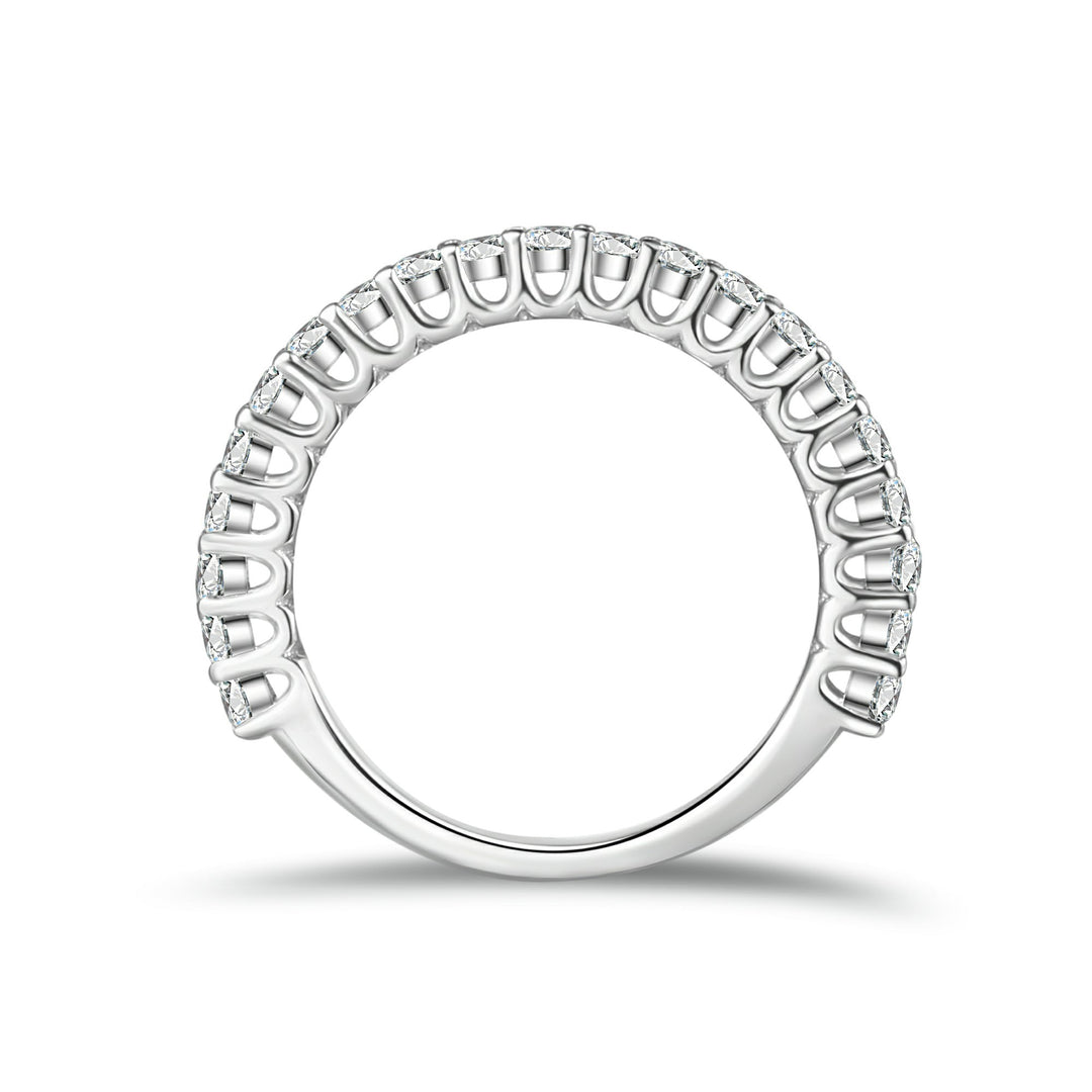 Round Cut Moissanite Half Eternity Band | Engagement Ring by DORADO