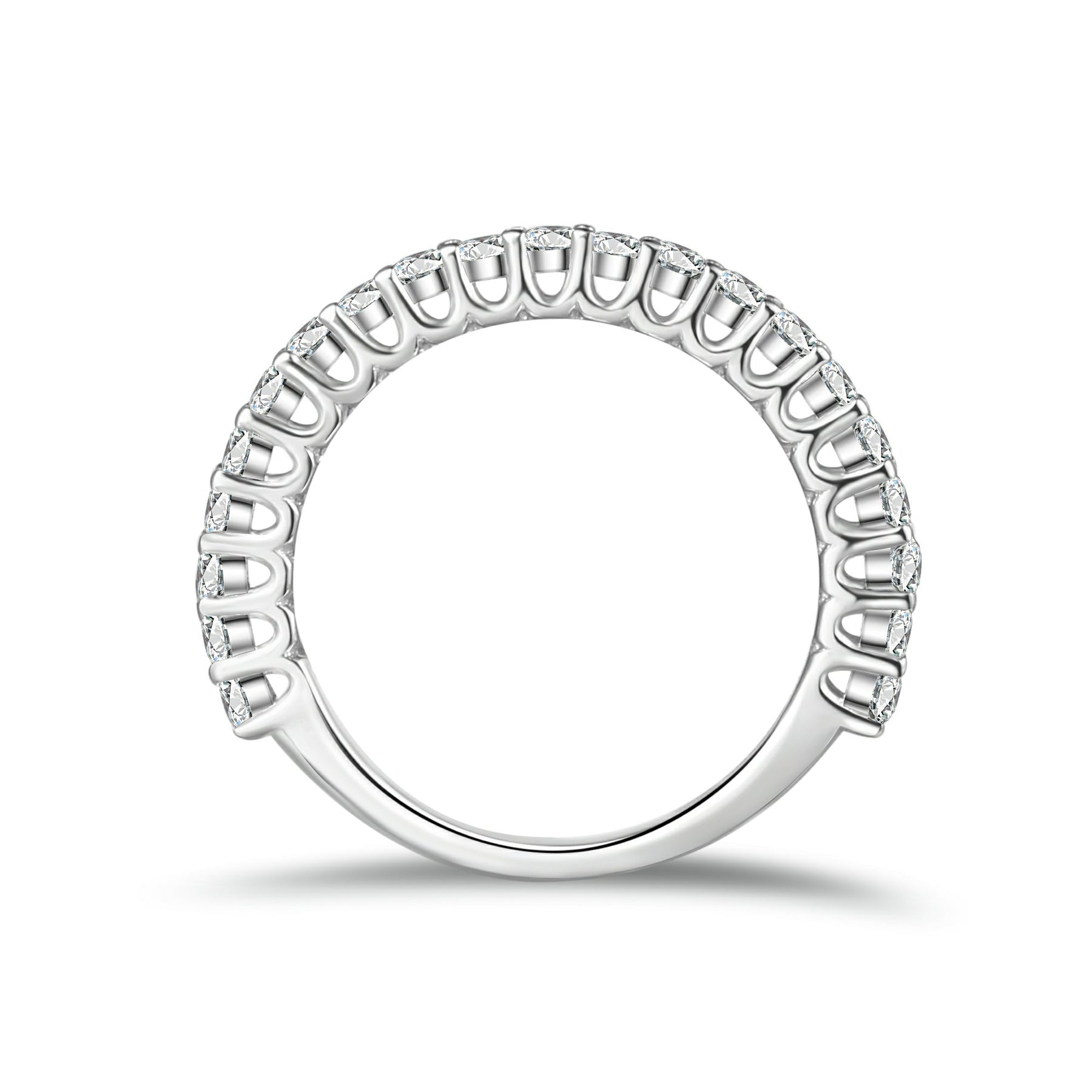 Round Cut Moissanite Half Eternity Band | Engagement Ring by DORADO