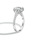 Three Stone Cushion Moissanite Engagement Ring | Engagement Ring by DORADO