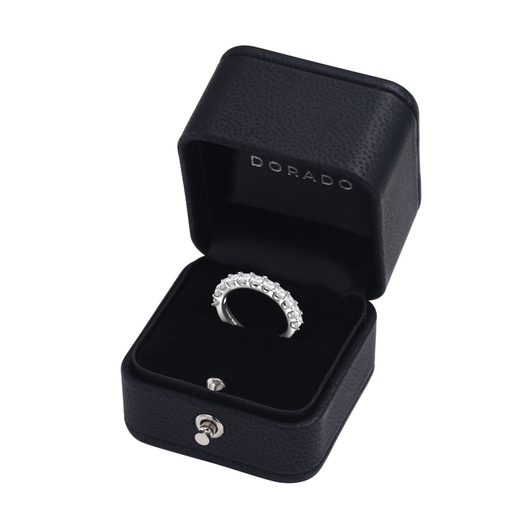 Princess Cut Moissanite Half Eternity Band | Engagement Ring by DORADO