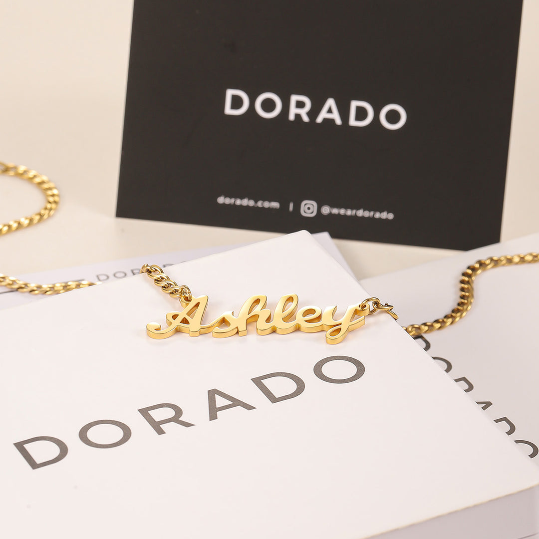 Custom Name Necklace w/ Cuban Chain | Necklaces by DORADO