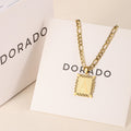Embossed Initial Necklace w/ Figaro Chain | Necklaces by DORADO
