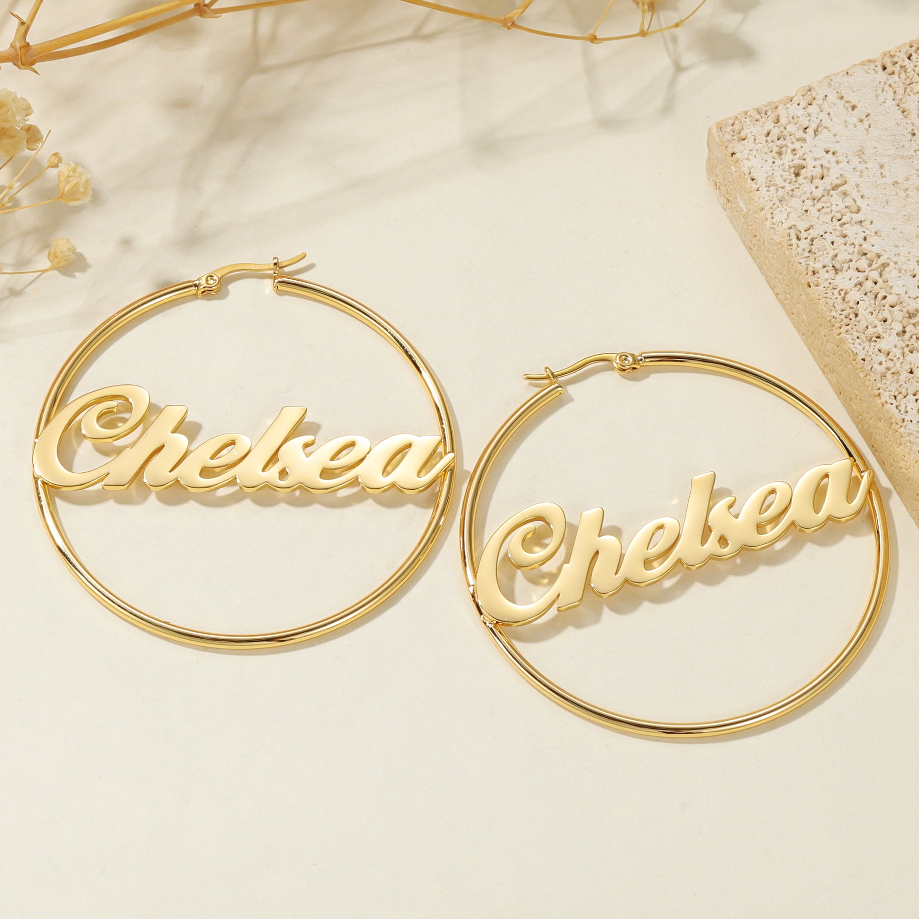 Classic Name Hoop Earrings | Earrings by DORADO