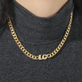 Initials Choker w/ XL Cuban Chain | Necklaces by DORADO