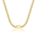 Initials Choker w/ XL Cuban Chain | Necklaces by DORADO