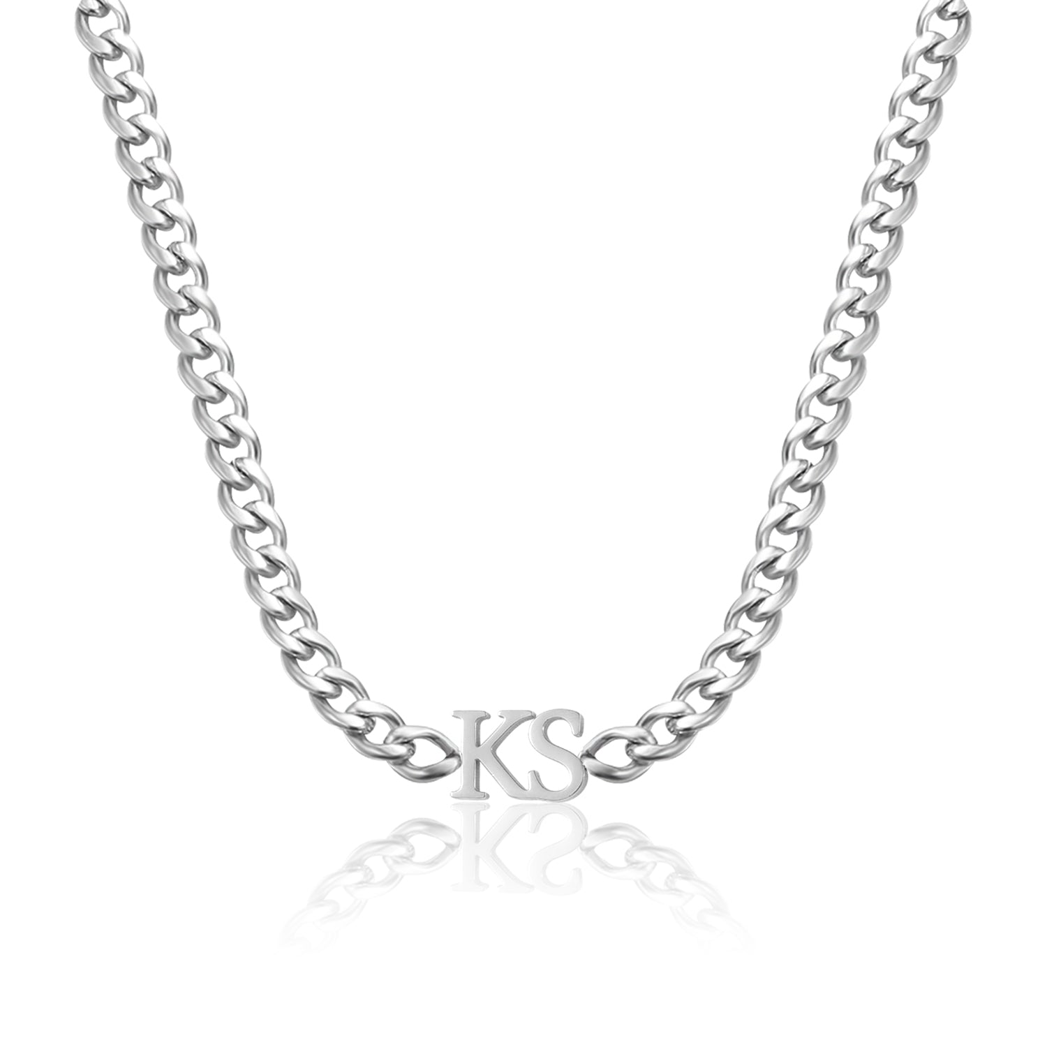 Initials Choker w/ XL Cuban Chain | Necklaces by DORADO