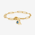 Initial Birthstone w/ Paper Clip Bracelet | Bracelets by DORADO
