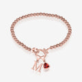 Initial Birthstone w/ Bead Bracelet | Bracelets by DORADO