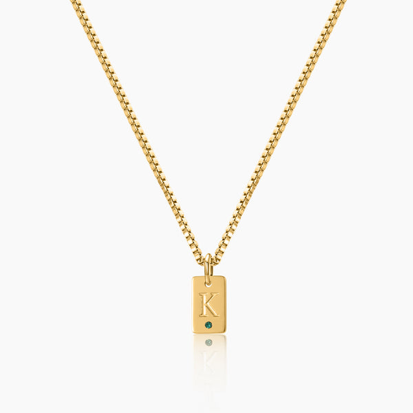 Initial Engraved Birthstone Necklace | DORADO