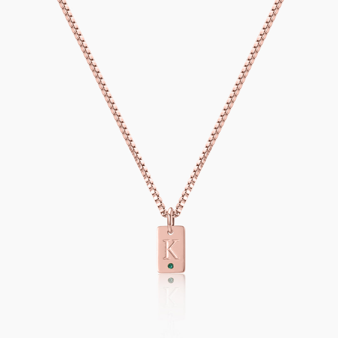 Initial Engraved Birthstone Necklace | DORADO