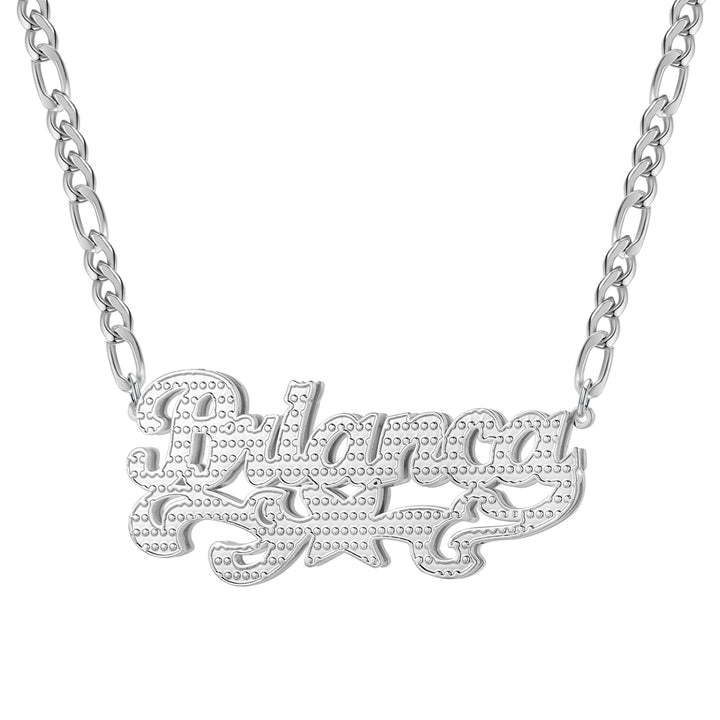 Double Plated Star Name Necklace w/ Figaro Chain | Dorado Fashion