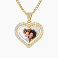Iced Heart Spinning Photo Pendant | Necklaces by DORADO