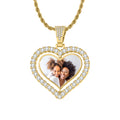 Iced Heart Spinning Photo Pendant | Necklaces by DORADO