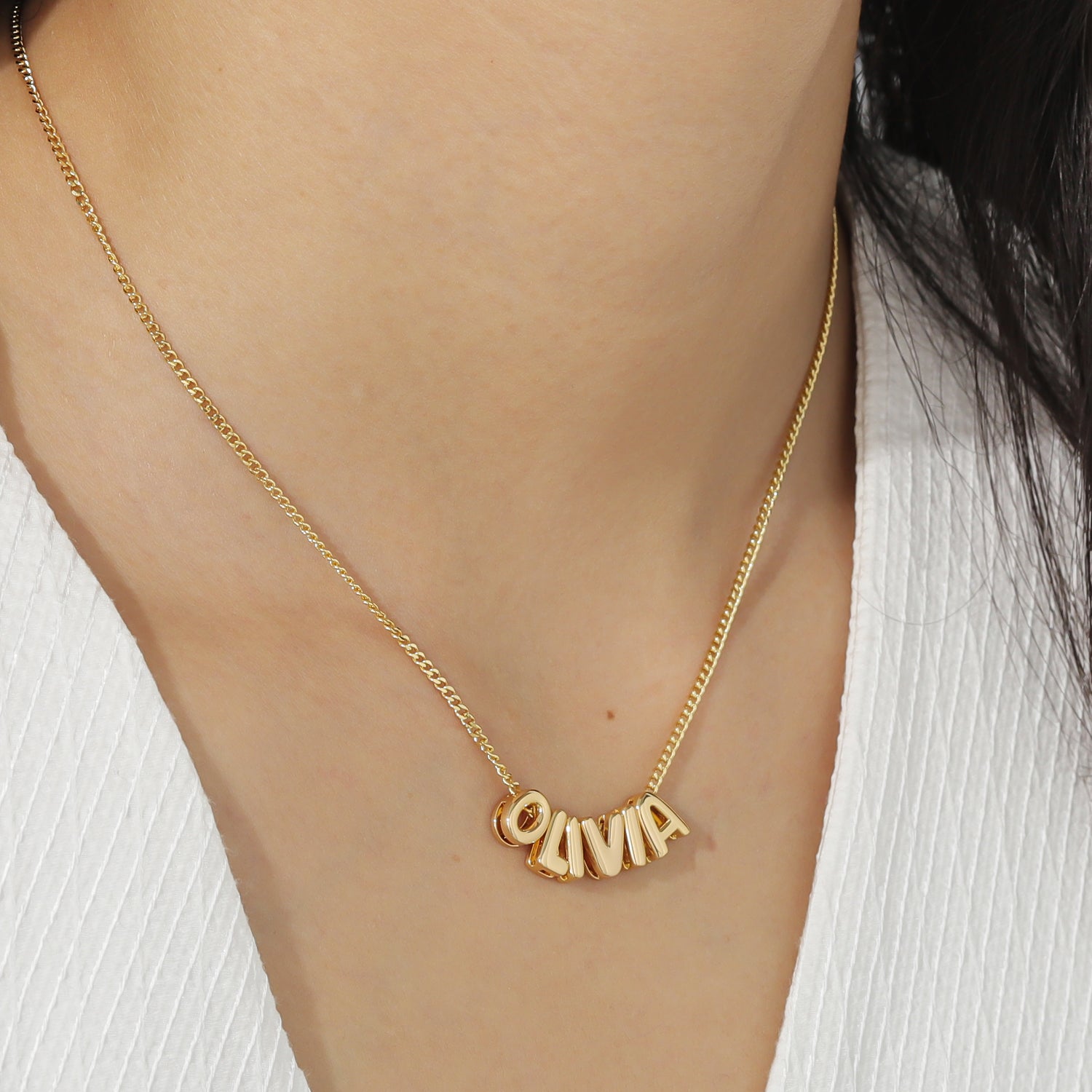 Bubble Name Necklace | Necklaces by DORADO