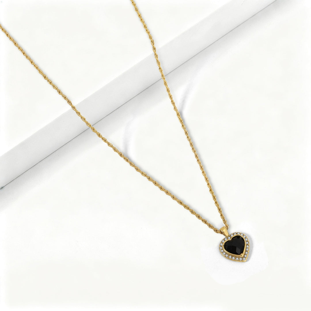 Iced Heart Pendant Necklace