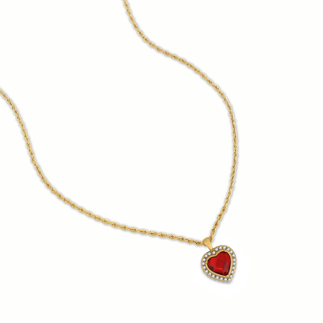 Iced Heart Pendant Necklace