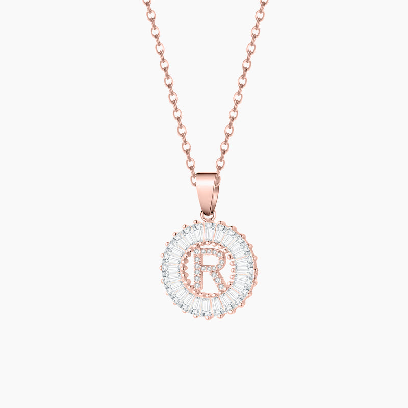 Iced Baguette Initial Necklace | Necklaces by DORADO