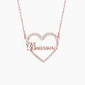 Iced Heart Shape Name Necklace