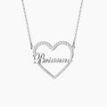 Iced Heart Shape Name Necklace