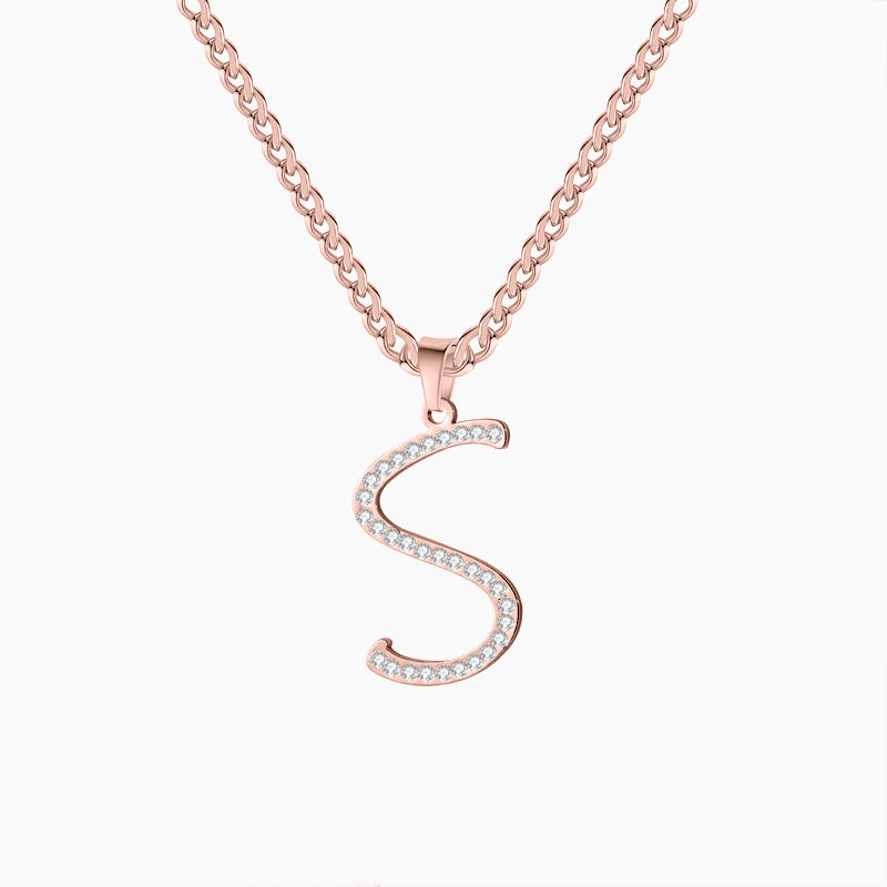Iced Letter Necklace | Necklaces by DORADO