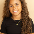 Kids Gothic Letter Necklace w/ Cuban Chain | DORADO