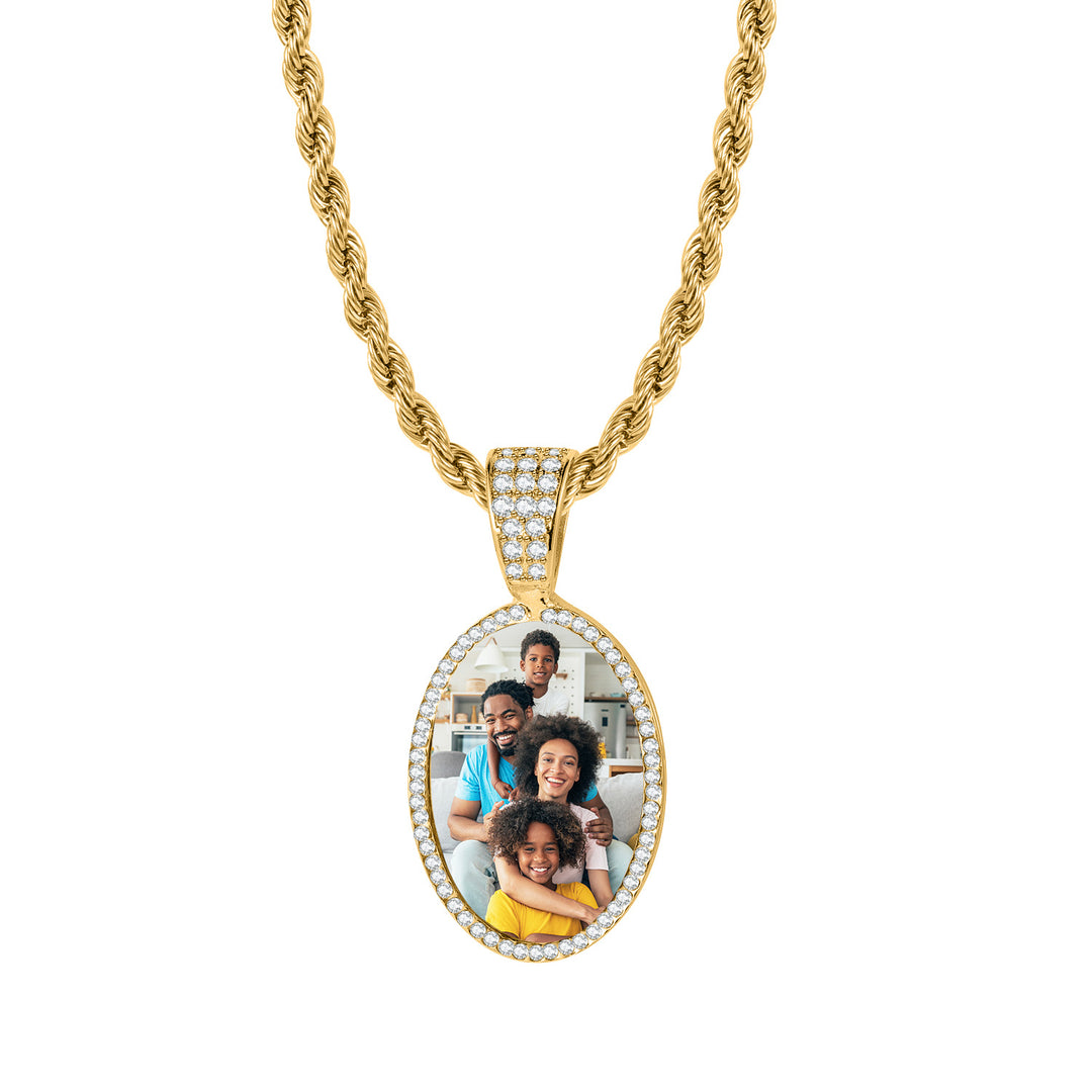 Kids Iced Photo Pendant w/ Rope Chain | Necklaces by DORADO