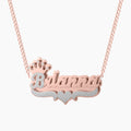 Double Plated Royal Name Necklace w/ Cuban Chain