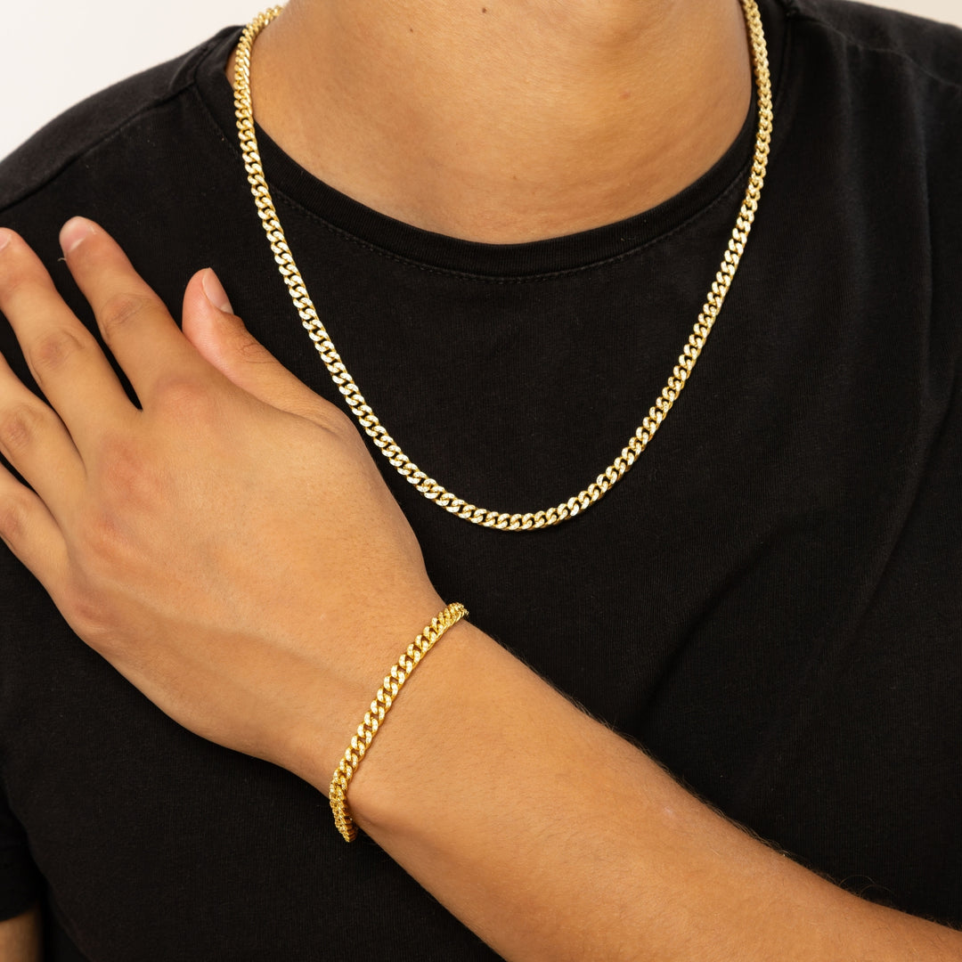 Mens Iced Cuban Link Bracelet - 5mm
