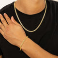 Mens Iced Cuban Link Bracelet - 5mm