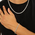 Mens Iced Cuban Link Bracelet - 5mm