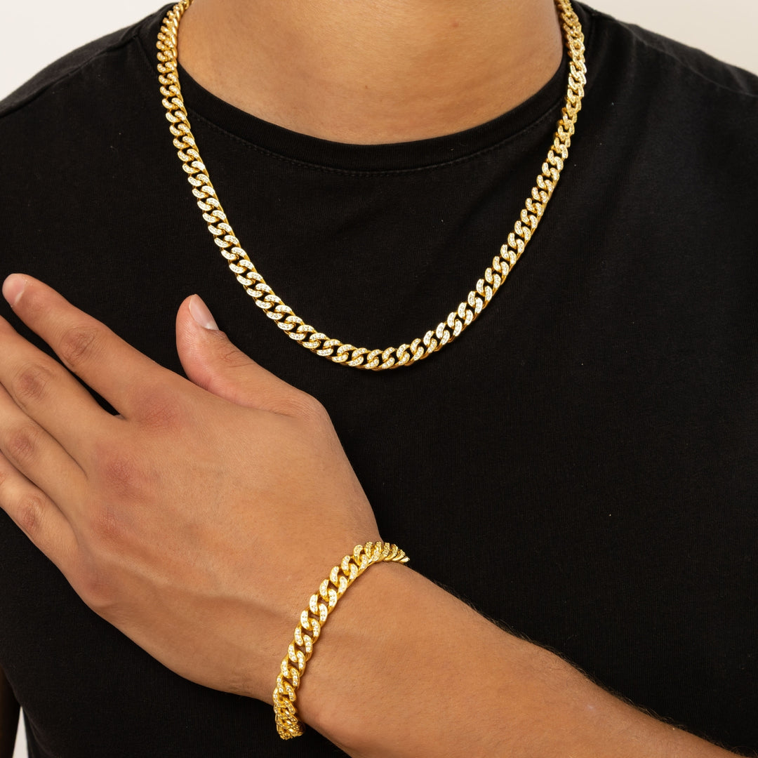Mens Iced Cuban Link Chain - 8mm