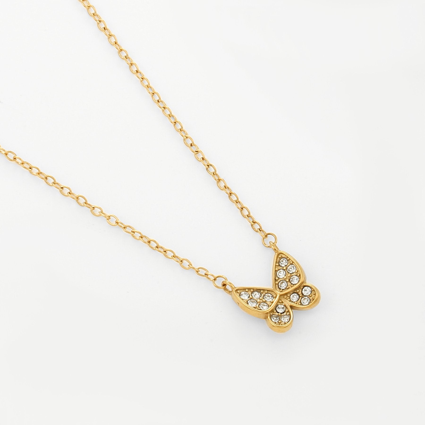 Iced Butterfly Necklace | Necklaces by DORADO