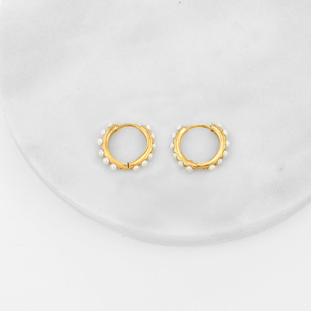 Freshwater Pearls Huggie Earrings | Earrings by DORADO