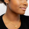 Rosebud Pendant Necklace w/ Rope Chain