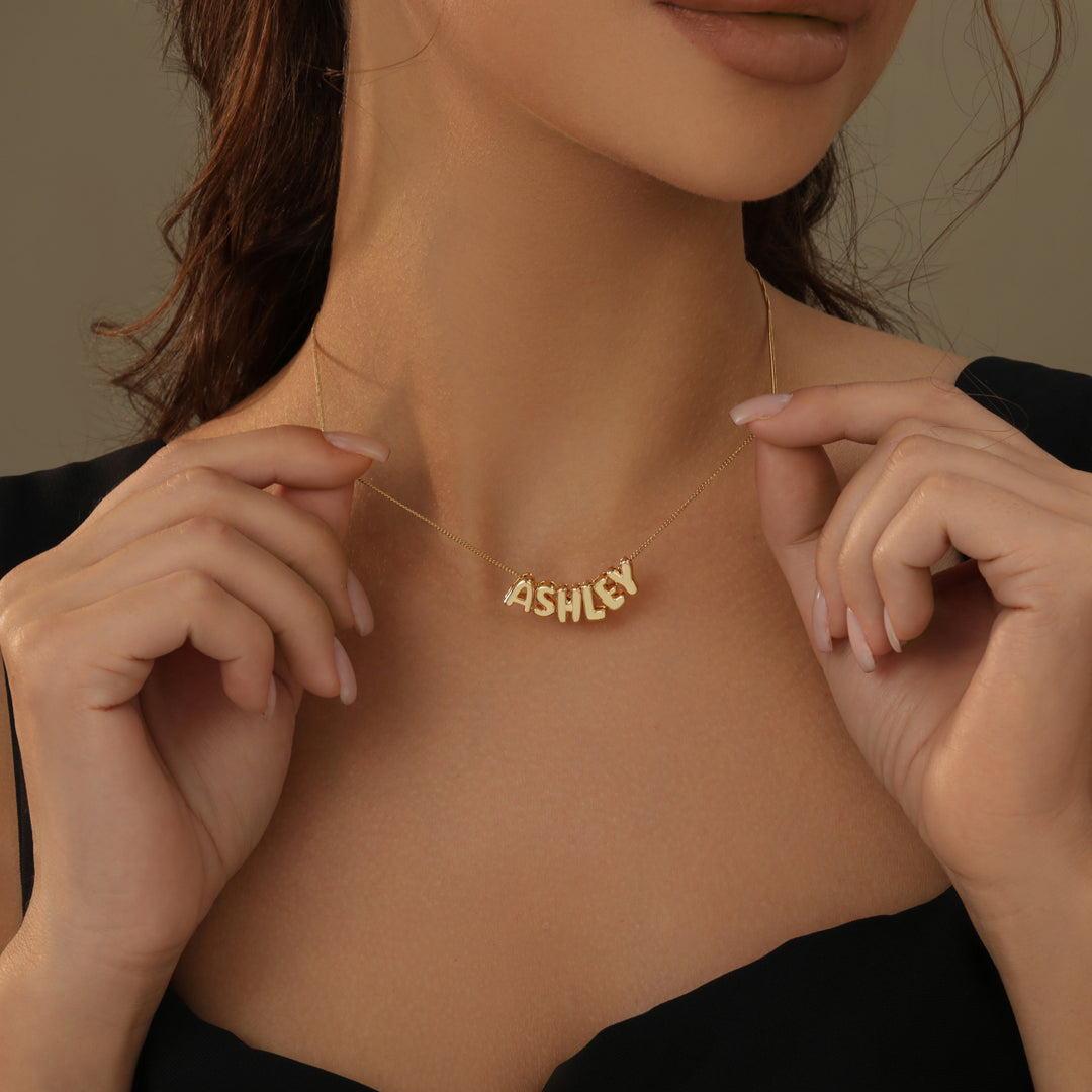 Bubble Name Necklace | Necklaces by DORADO