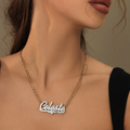 Double Plated Heart Script Name Necklace | Necklaces by DORADO