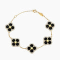 Iced Black Ventura Clover Bracelet