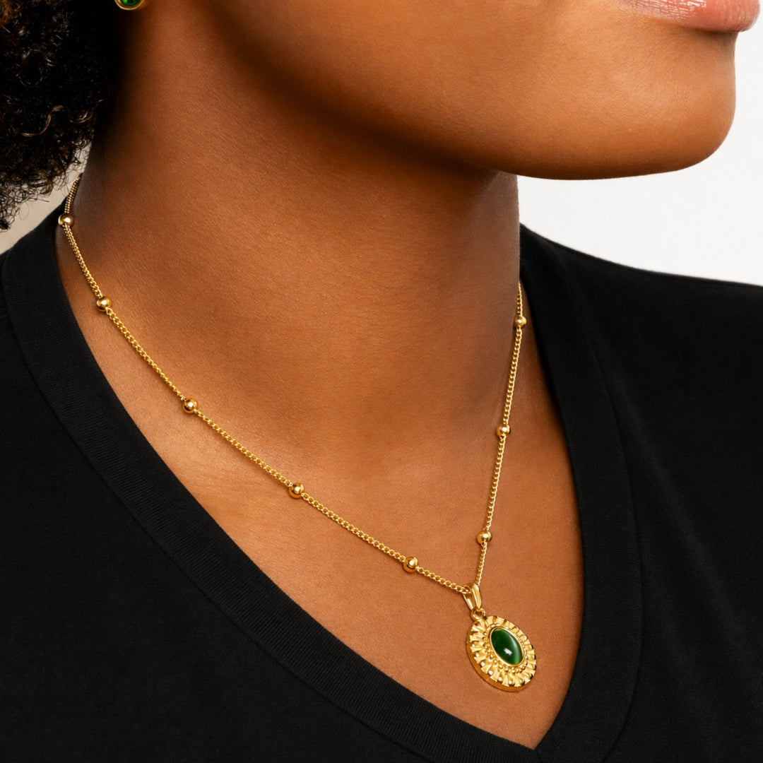Heirloom Emerald Stone Necklace | DORADO