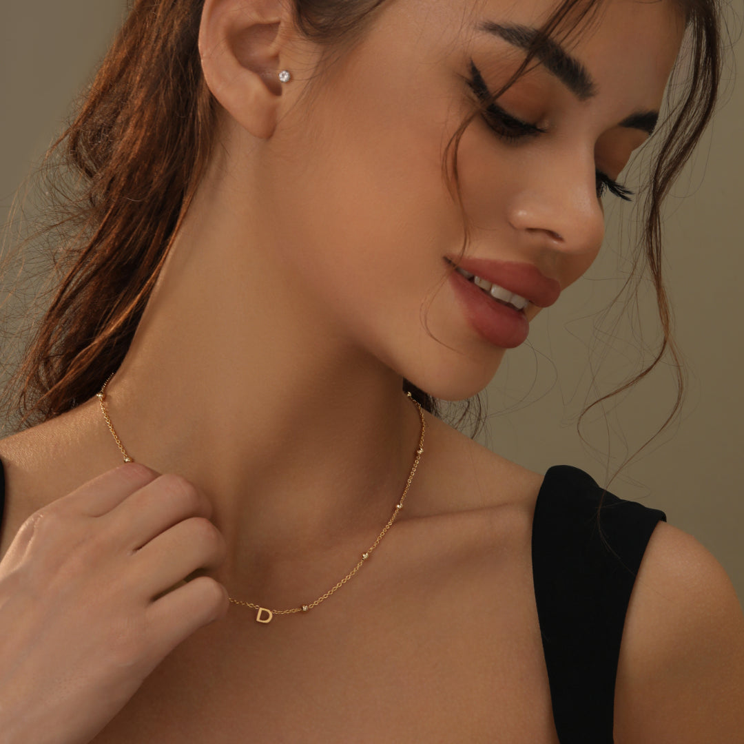 Letter Necklace w/ Satellite Chain | Necklaces by DORADO