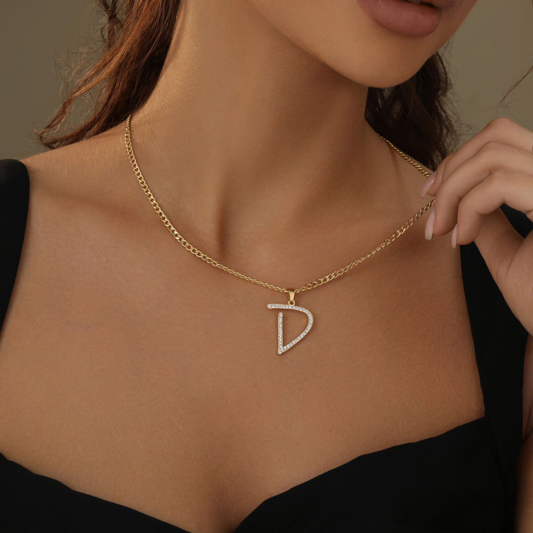 Iced Letter Necklace | Necklaces by DORADO